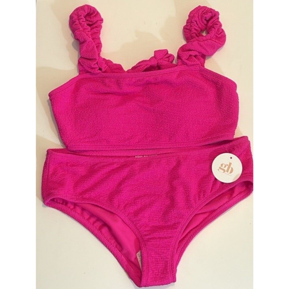 GB Gianni bini Girls Sz 16 2 Piece Bikini Brightest Berry Scrunchie Strap Swim